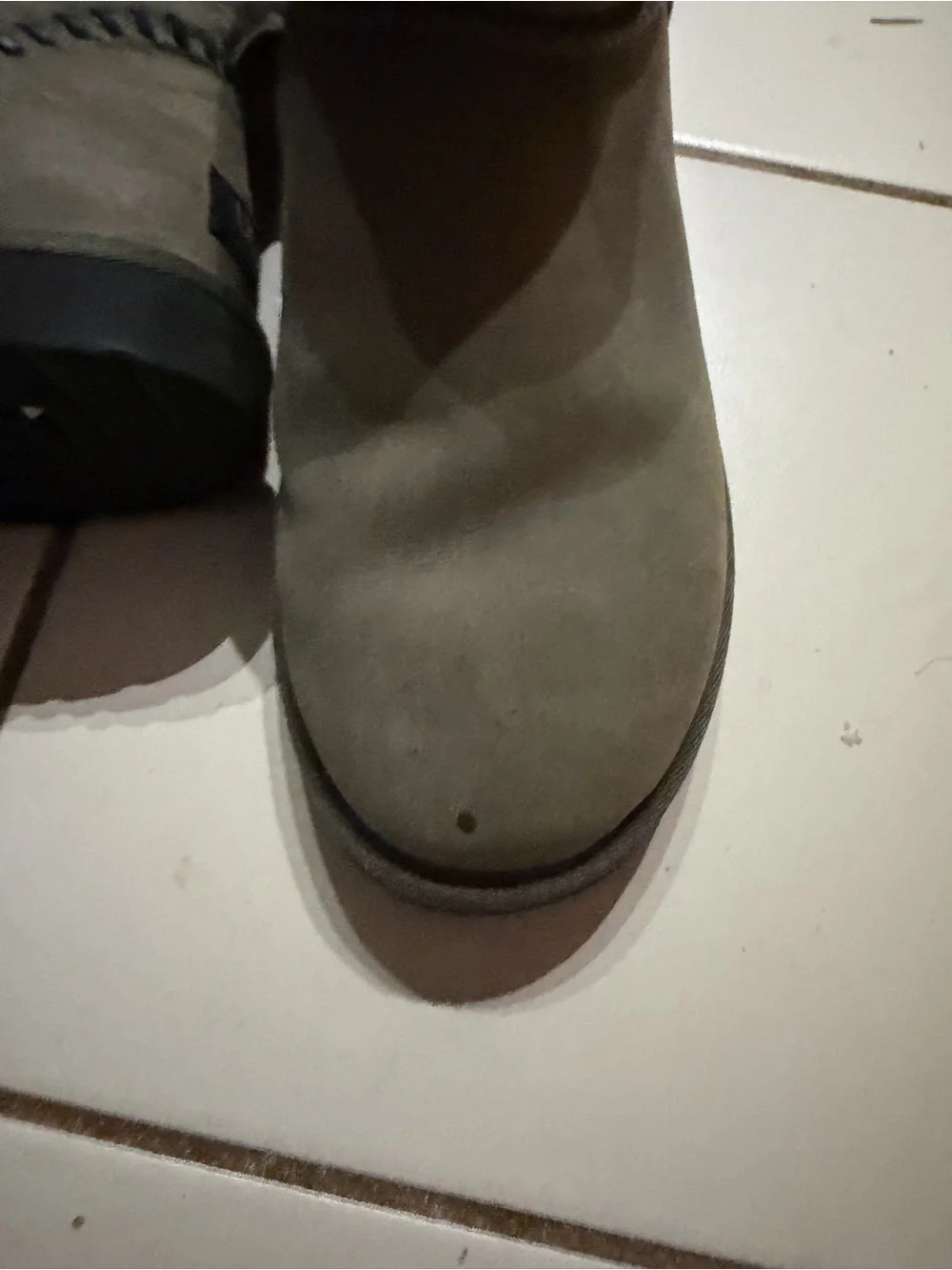 UGG Short Shearling-Collar Boots in Gray